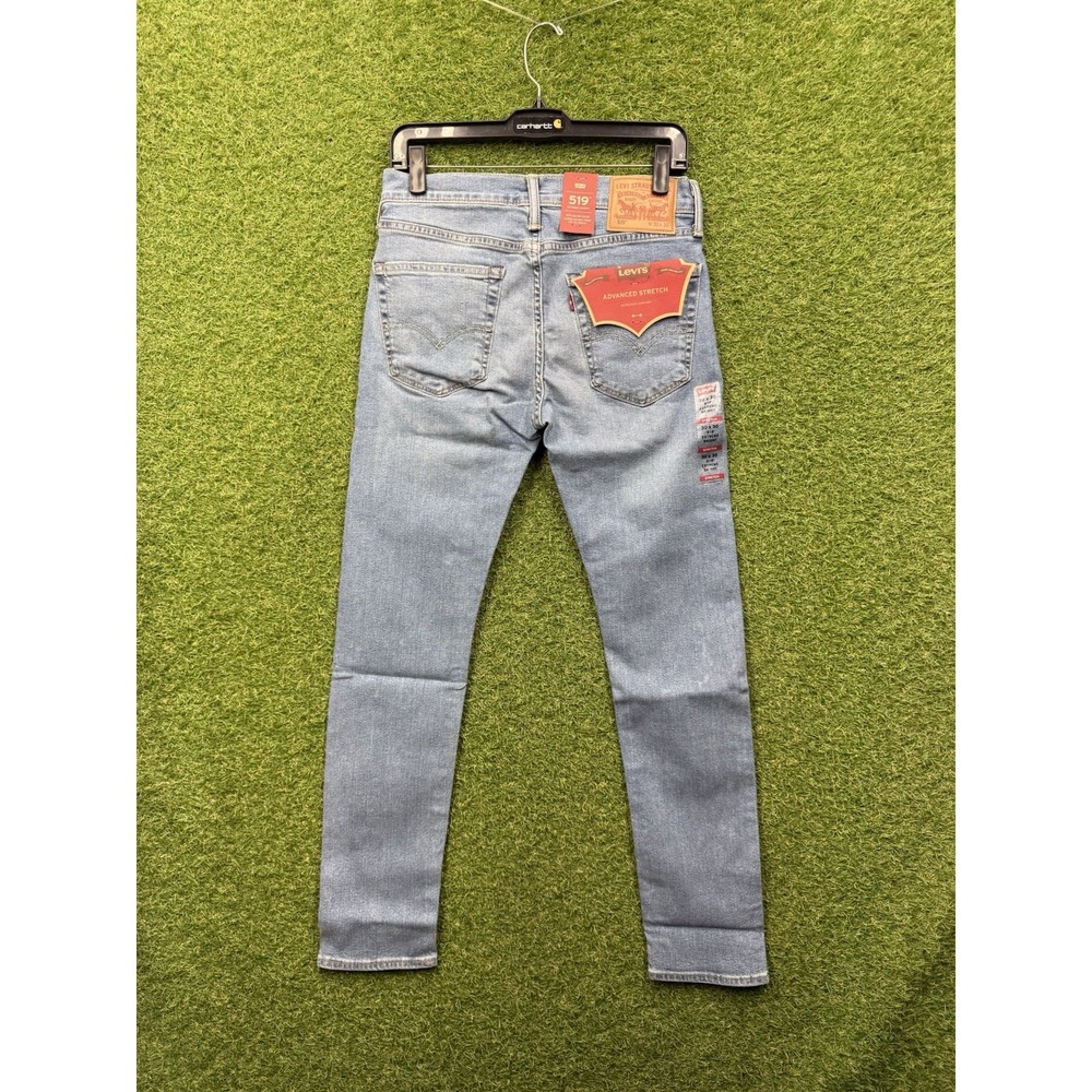 Levis 519 Jeans Mens 30x30 Extreme Skinny Stretch Sits Below Waist Light Wash